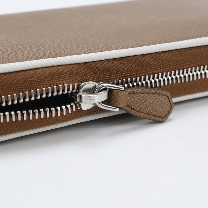 Prada Saffiano Leather Zip Around Wallet