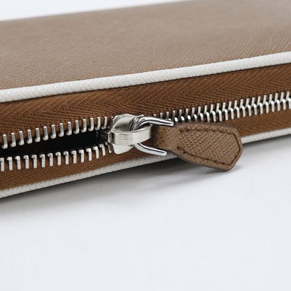 Prada Saffiano Leather Zip Around Wallet