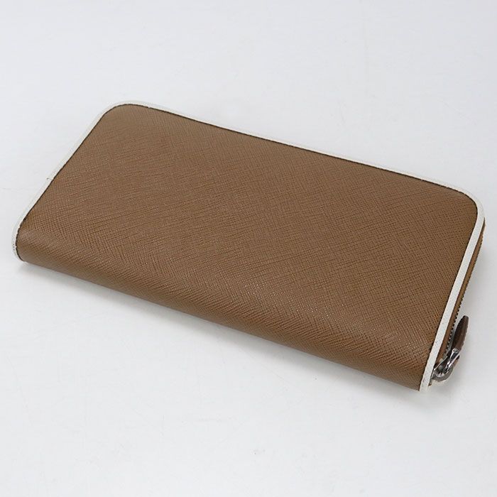 Prada Saffiano Leather Zip Around Wallet