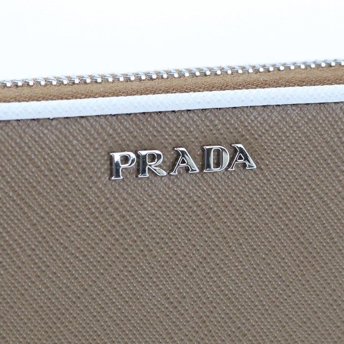 Prada Saffiano Leather Zip Around Wallet
