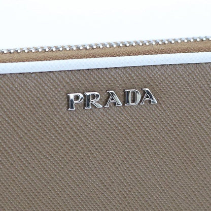 Prada Saffiano Leather Zip Around Wallet