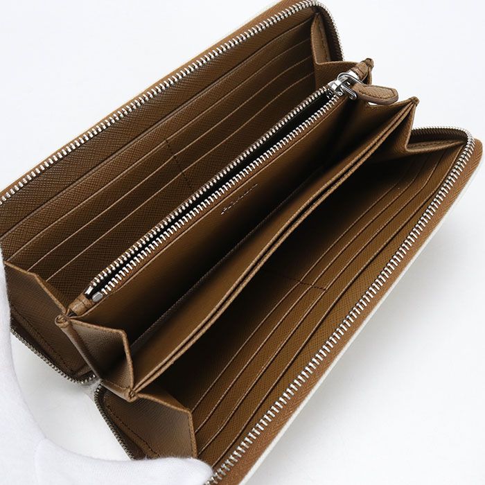 Prada Saffiano Leather Zip Around Wallet