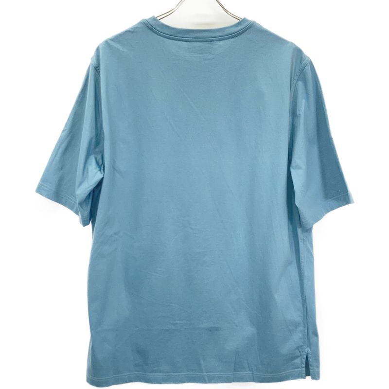 Hermes Blue Chest Embroidery Short Sleeve T-