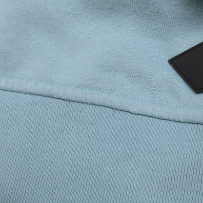 Hermes Light Blue Cotton Herringbone Piping Brushed Lining Neck Sweatshirt Pull