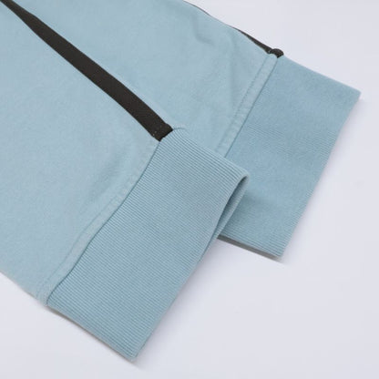 Hermes Light Blue Cotton Herringbone Piping Brushed Lining Neck Sweatshirt Pull
