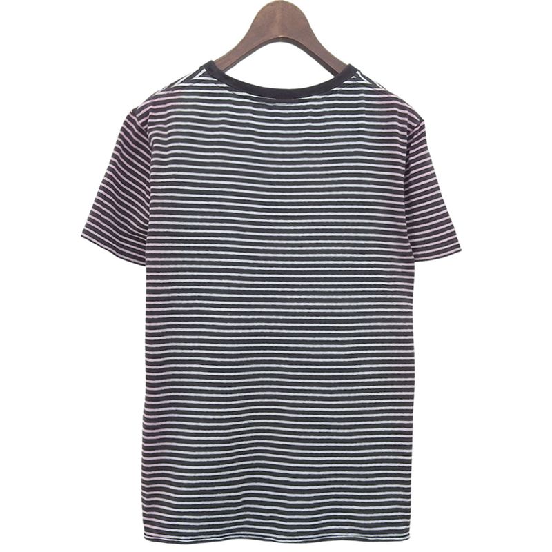 Saint Laurent Paris Gradient Border T-Shirt Top White Black XS