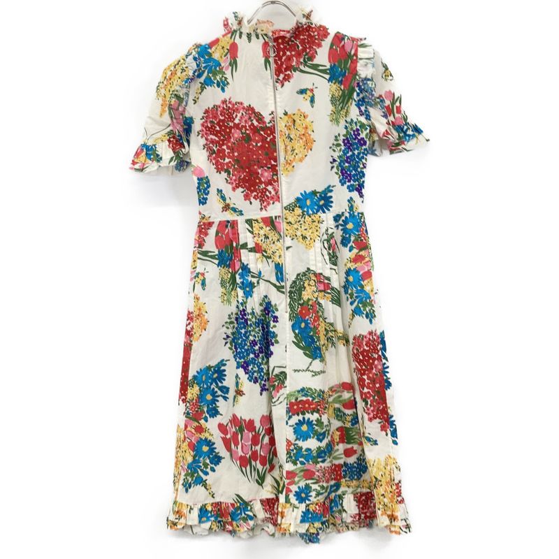 Gucci Ivory Flower Print Pearl Button Shirt Dress 38