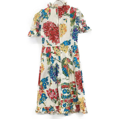 Gucci Ivory Flower Print Pearl Button Shirt Dress 38