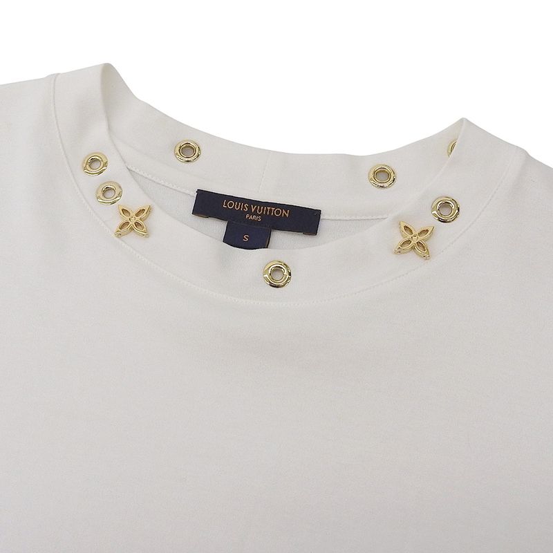 Louis Vuitton Side Strap Short Sleeve T-Shirt Cotton Top White