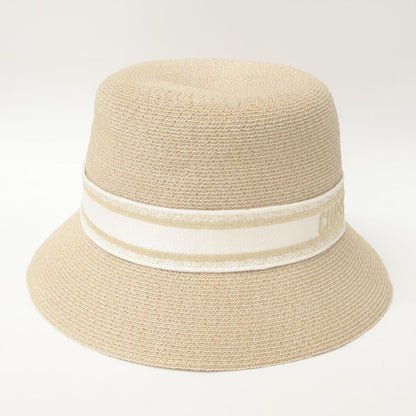 Dior Esort Resort Logo Tape Straw Hat 57