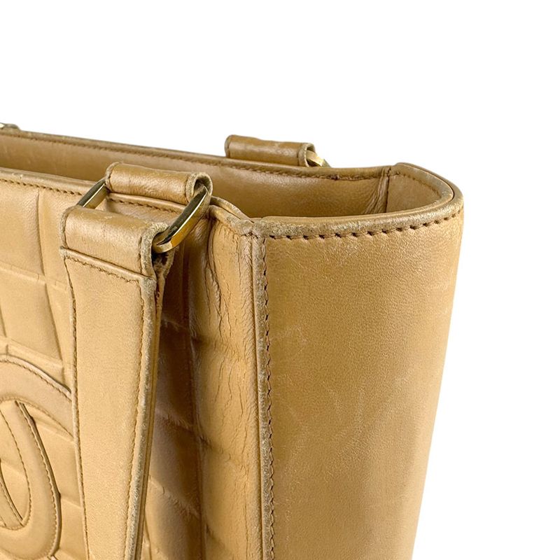 Chanel Tote Shoulder Bag Chocolate Bar