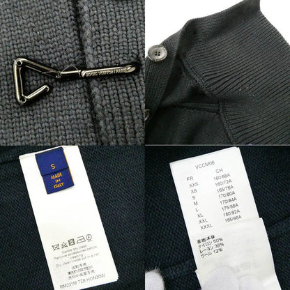 Louis Vuitton Wintari Camion Half Button Knit Black S Long Sleeve Sweater