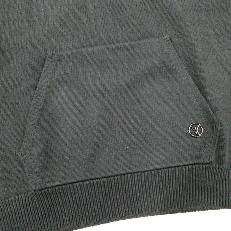 Louis Vuitton Wintari Camion Half Button Knit Black S Long Sleeve Sweater