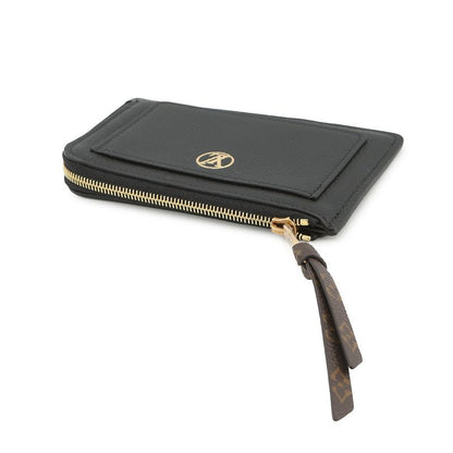 Louis Vuitton Card Case Monogram Calf Leather Holder Louki Black Wallet