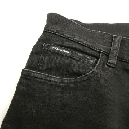 Dolce & Gabbana Solid Black Skinny Jeans Denim Pants 50 XL Cotton and Stretch