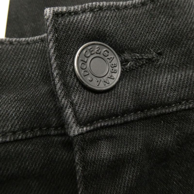 Dolce & Gabbana Solid Black Skinny Jeans Denim Pants 50 XL Cotton and Stretch