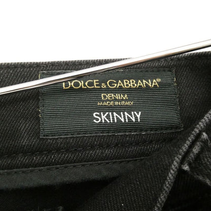 Dolce & Gabbana Solid Black Skinny Jeans Denim Pants 50 XL Cotton and Stretch