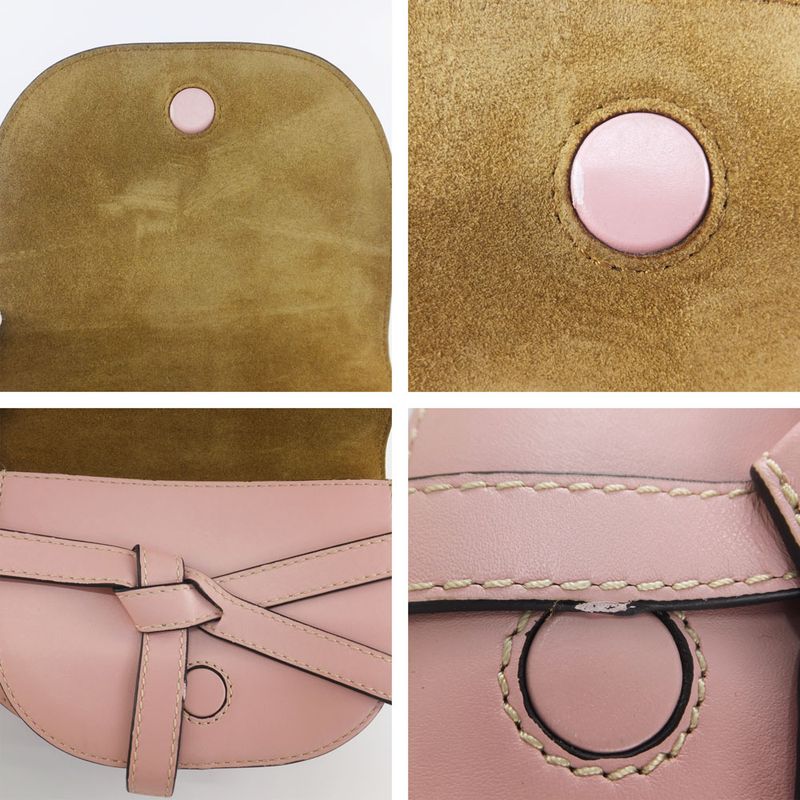 Loewe Gate Dual Mini Shoulder Bag Pink Leather