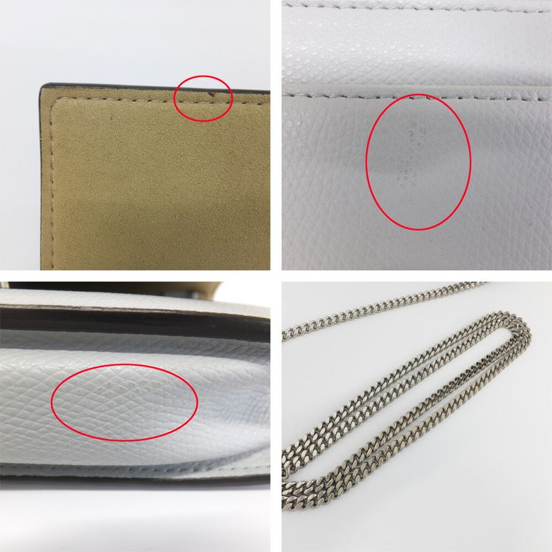 Fendi Mon Star Bugs Chain Wallet Silver Gray Beige Black