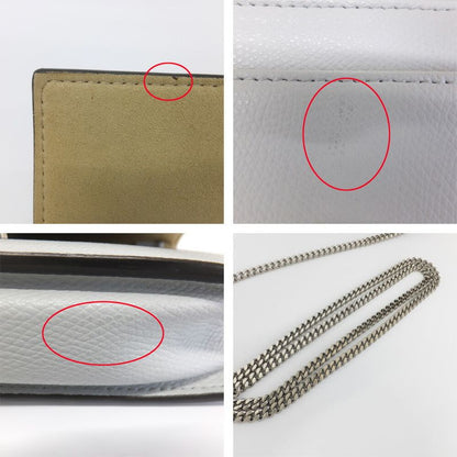 Fendi Mon Star Bugs Chain Wallet Silver Gray Beige Black