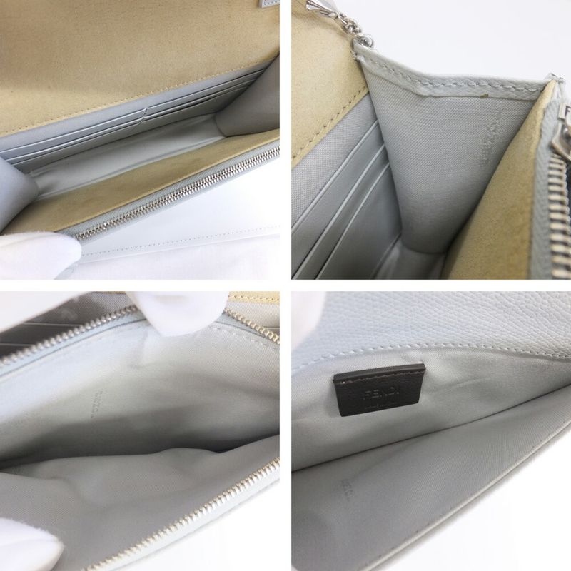 Fendi Mon Star Bugs Chain Wallet Silver Gray Beige Black