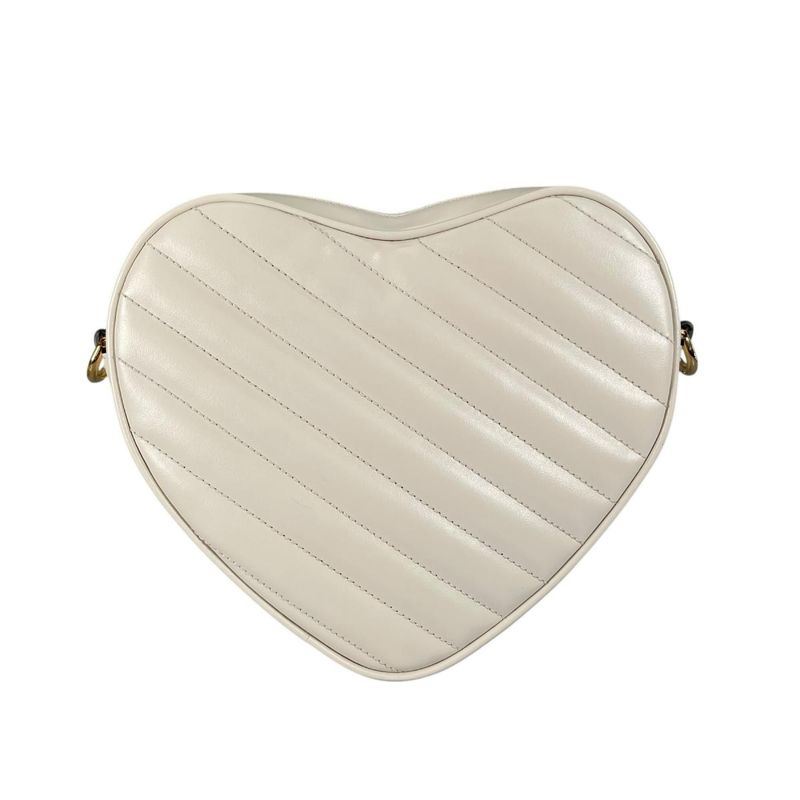 Gucci Heart Chain Shoulder Bag Interlocking White