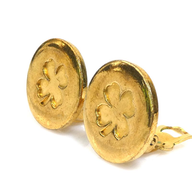 Chanel Earrings Clover Gold