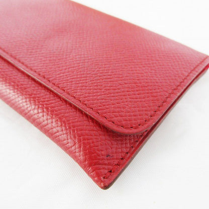 Hermes Card Case Business Holder Epsom Leather Lining Red