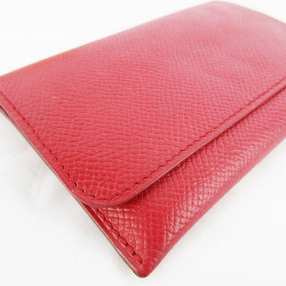 Hermes Card Case Business Holder Epsom Leather Lining Red