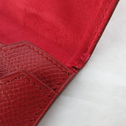 Hermes Card Case Business Holder Epsom Leather Lining Red