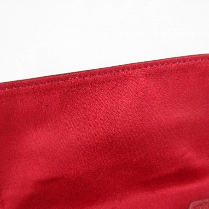 Hermes Card Case Business Holder Epsom Leather Lining Red
