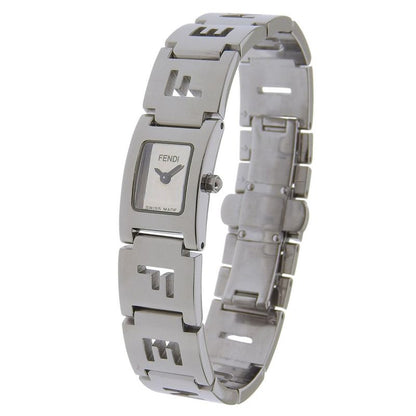 Fendi Logo Stainless Steel Quartz Analog Display Silver Dial Watch