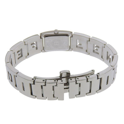 Fendi Logo Stainless Steel Quartz Analog Display Silver Dial Watch