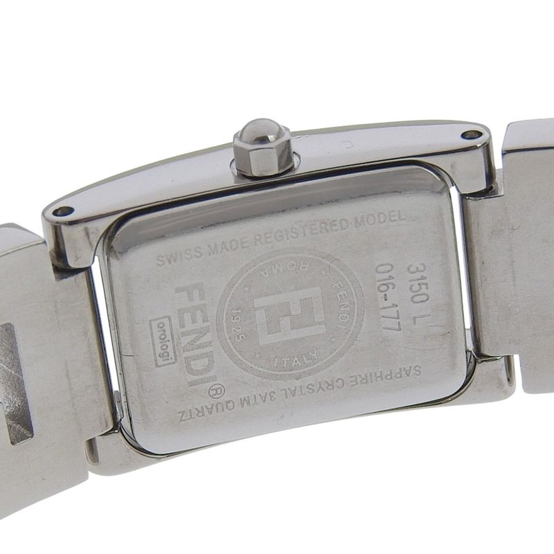 Fendi Logo Stainless Steel Quartz Analog Display Silver Dial Watch
