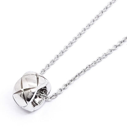 Chanel 18k White Gold Coco Crush Necklace Quilted
