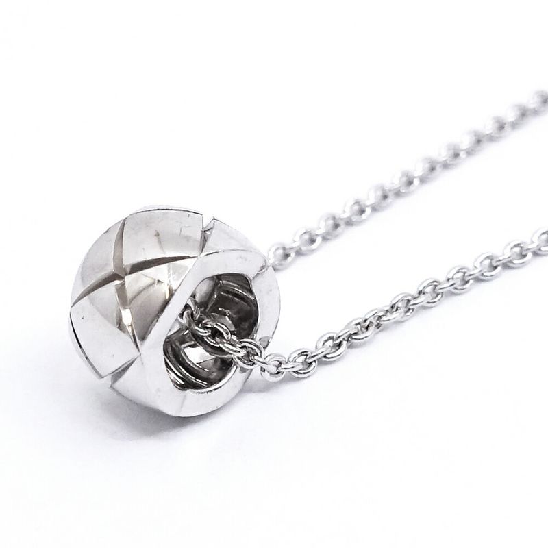 Chanel 18k White Gold Coco Crush Necklace Quilted