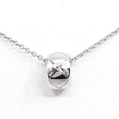 Chanel 18k White Gold Coco Crush Necklace Quilted