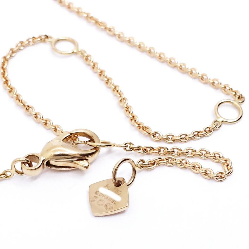 Chanel 18k Pink Gold Coco Crush Necklace Beige Quilted