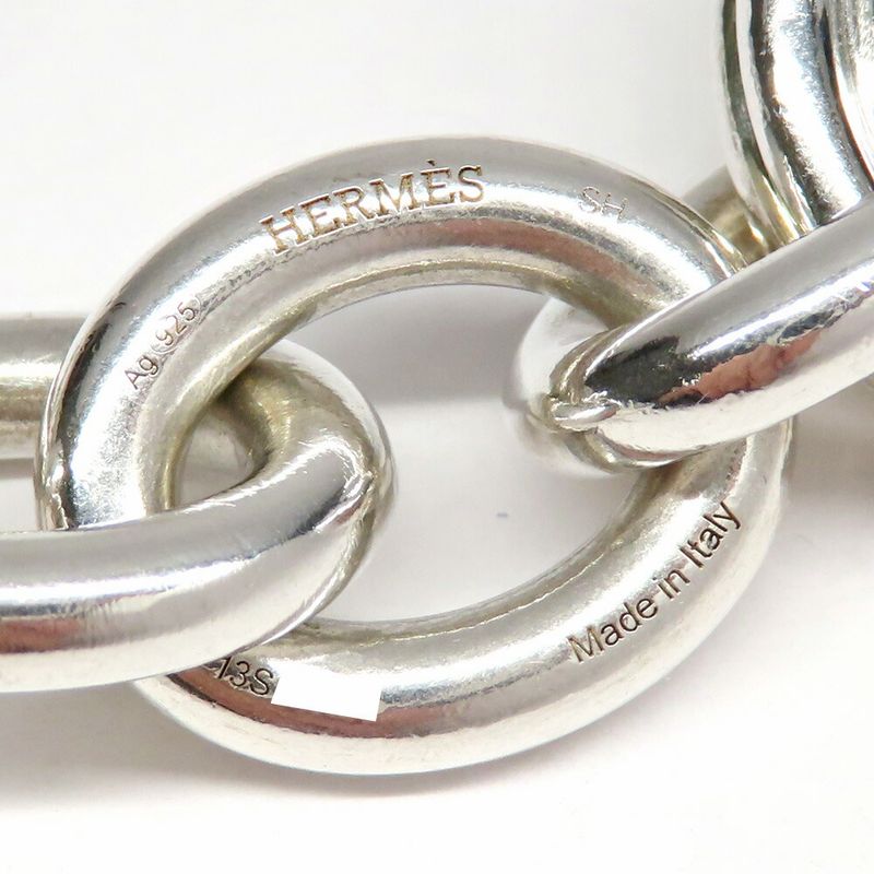 Hermes Bracelet Parade TGM Chaine D'ancre Silver