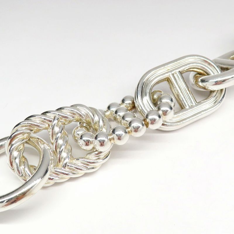 Hermes Bracelet Parade TGM Chaine D'ancre Silver
