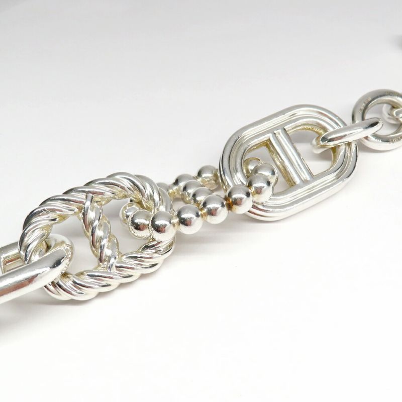 Hermes Bracelet Parade TGM Chaine D'ancre Silver