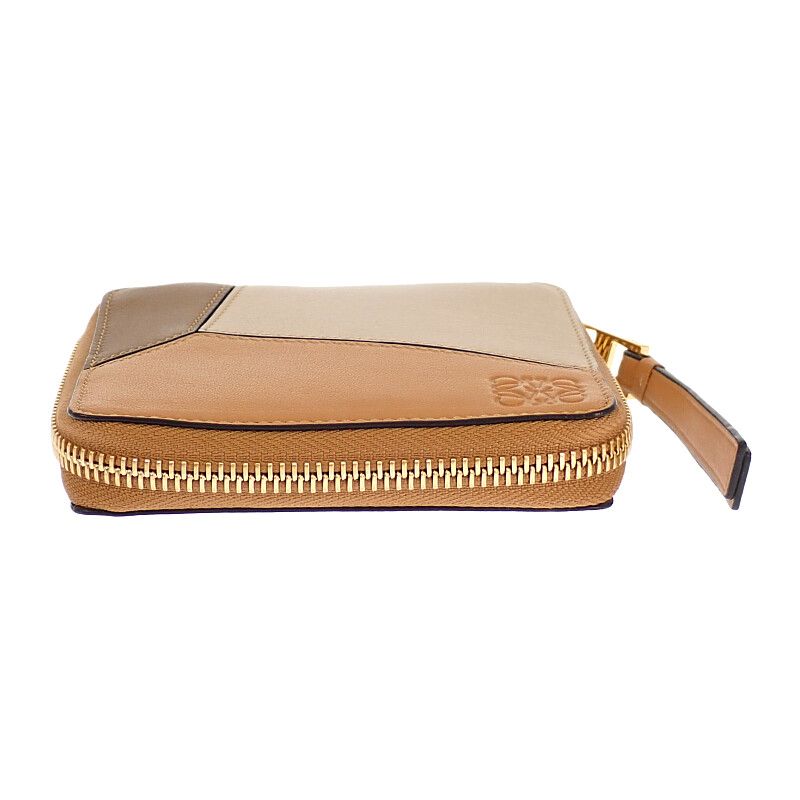Loewe Puzzle Square Zip Wallet Bifold Calf Brown