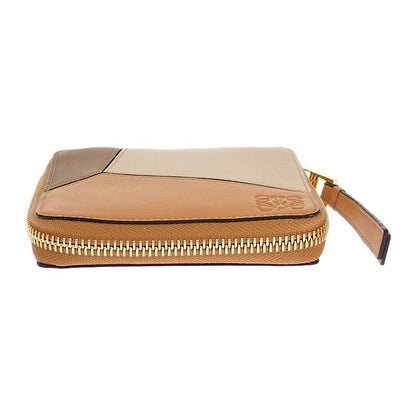 Loewe Puzzle Square Zip Wallet Bifold Calf Brown
