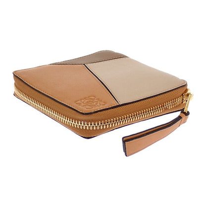 Loewe Puzzle Square Zip Wallet Bifold Calf Brown