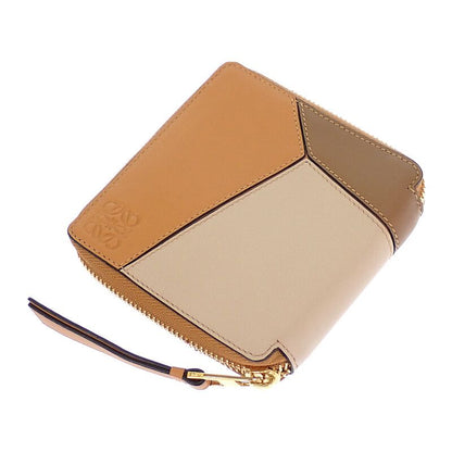 Loewe Puzzle Square Zip Wallet Bifold Calf Brown