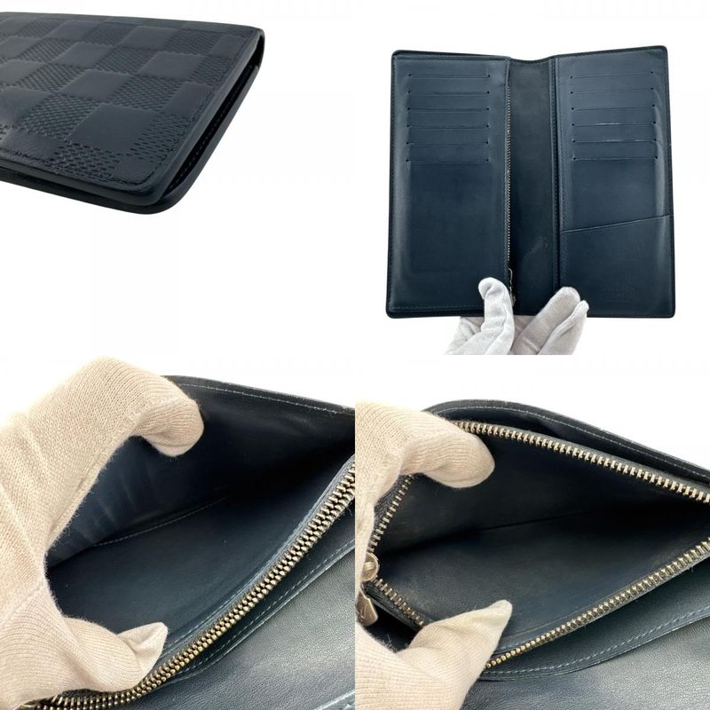 Louis Vuitton Portefeuille Brazza Damier Infini Leather Wallet Navy