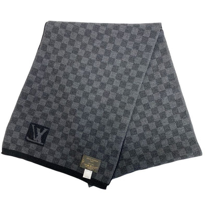 Louis Vuitton Echarpe Petit Damier Wool Scarf Black