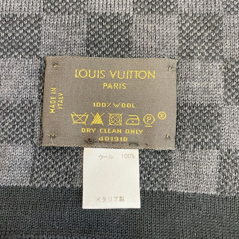 Louis Vuitton Echarpe Petit Damier Wool Scarf Black