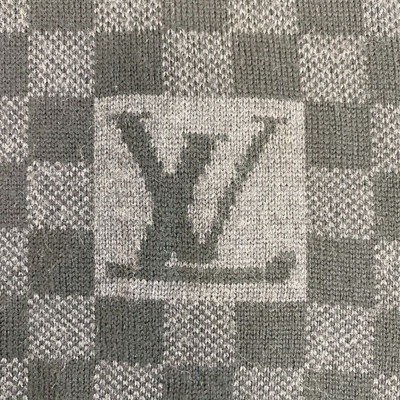 Louis Vuitton Echarpe Petit Damier Wool Scarf Black