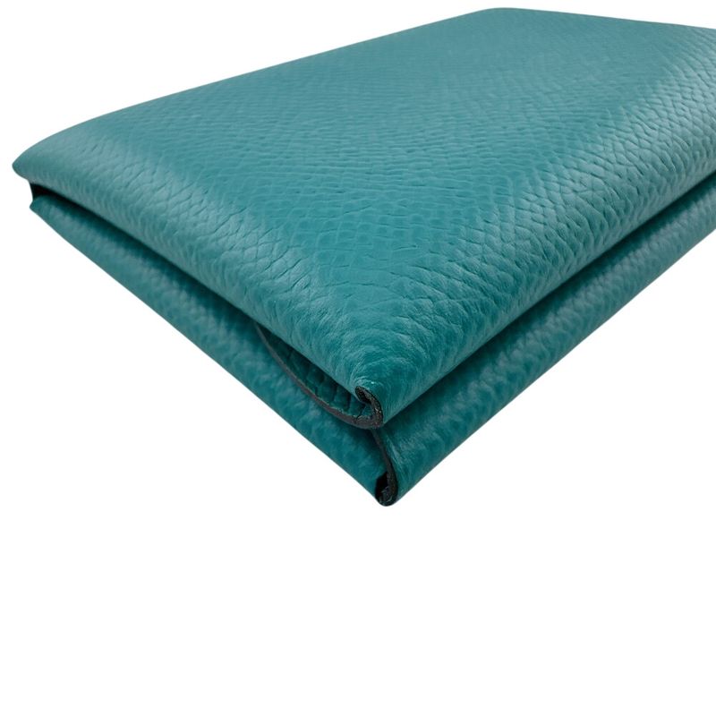 Hermes Calvi Duo Veau Epsom Coin Case Vert Jade